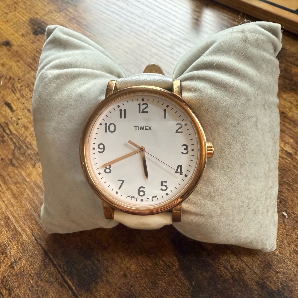 Timex Gold and Pearl White Watch